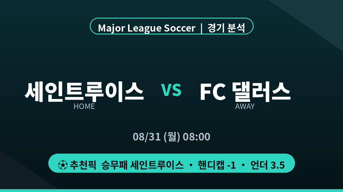 세인트루이스 FC댈러스 MLS 경기 분석 프리뷰 대진 카드