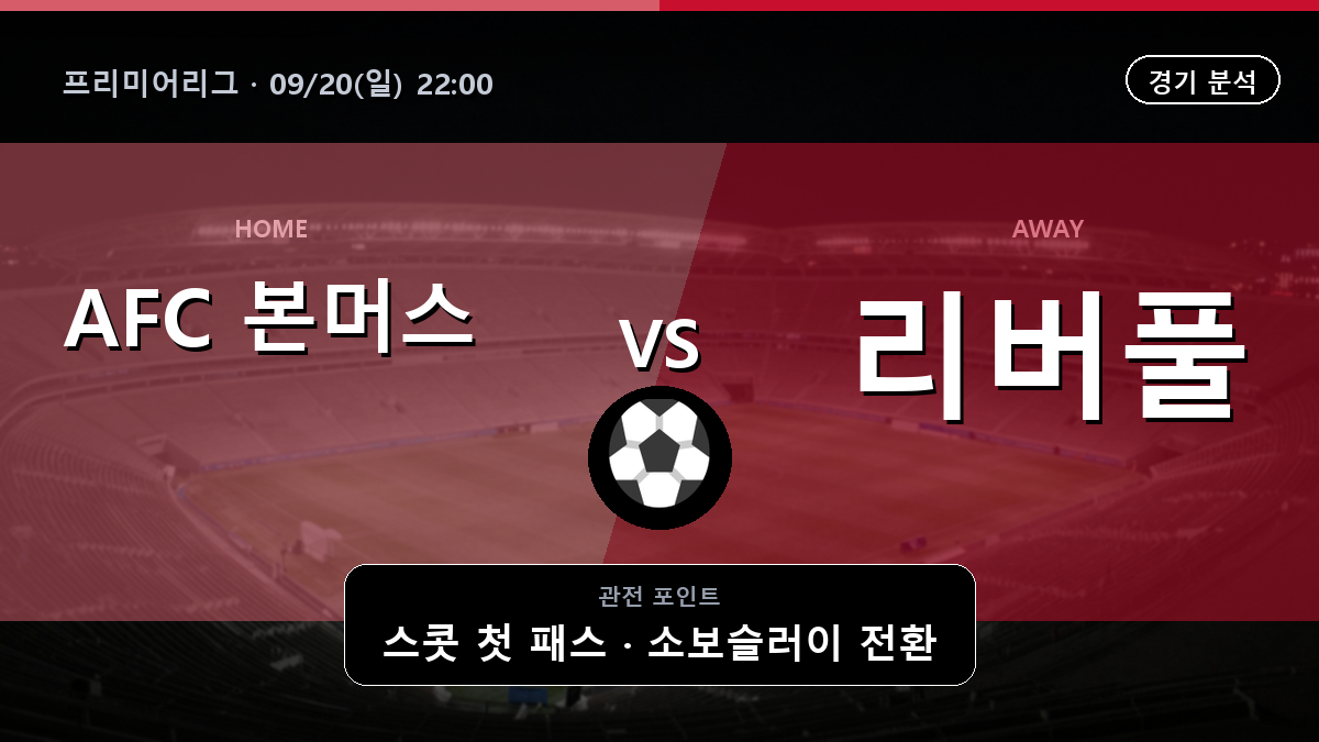 본머스 리버풀 프리미어리그 경기 분석과 중계 정보