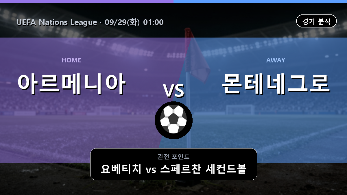 아르메니아 몬테네그로 UEFA Nations League 경기 분석과 중계 정보