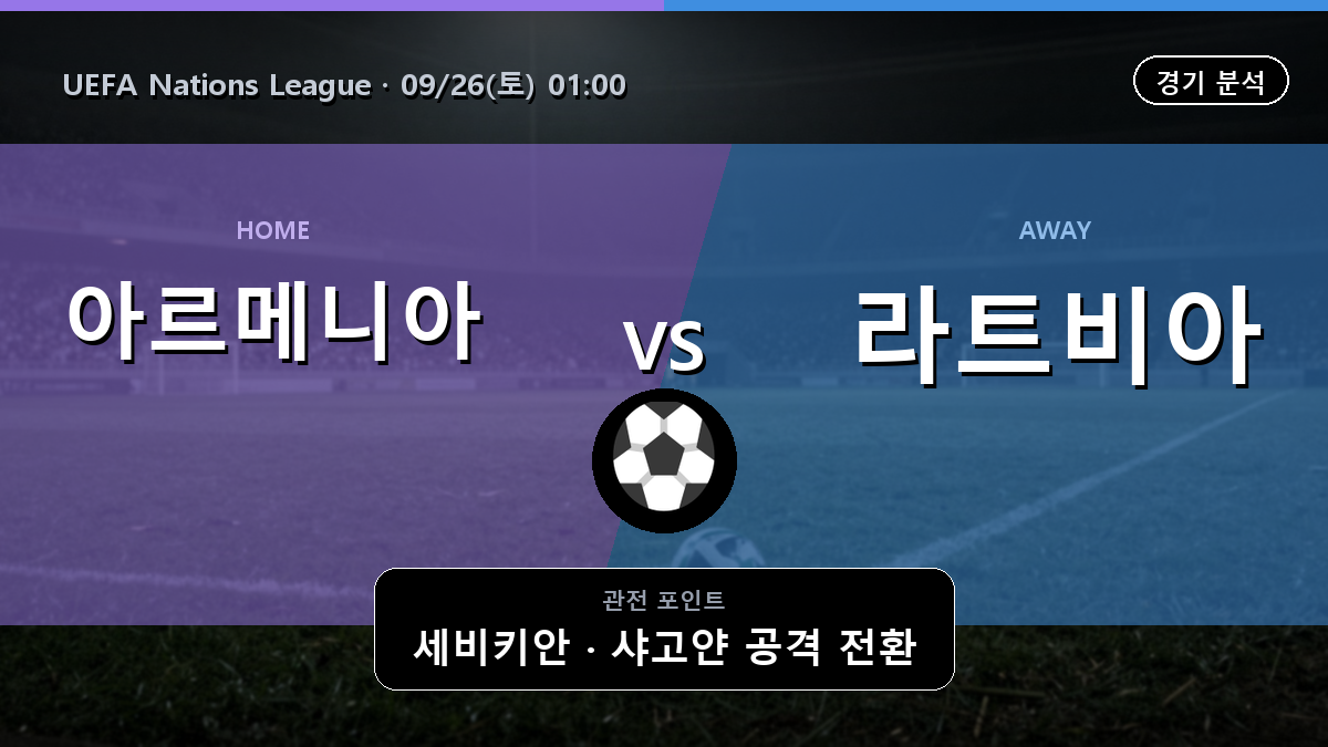 아르메니아 라트비아 UEFA Nations League 경기 분석과 중계 정보