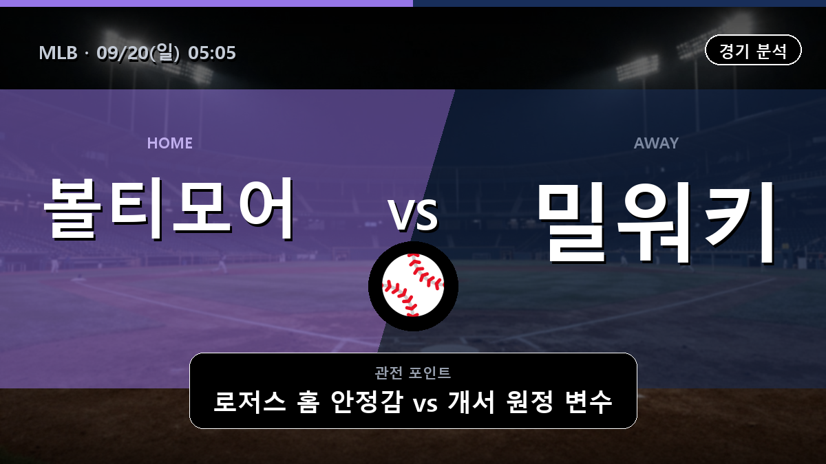 볼티모어 밀워키 MLB 경기 분석과 중계 정보
