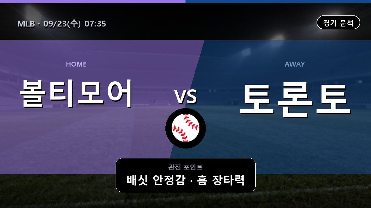 볼티모어 토론토 MLB 경기 분석과 중계 정보
