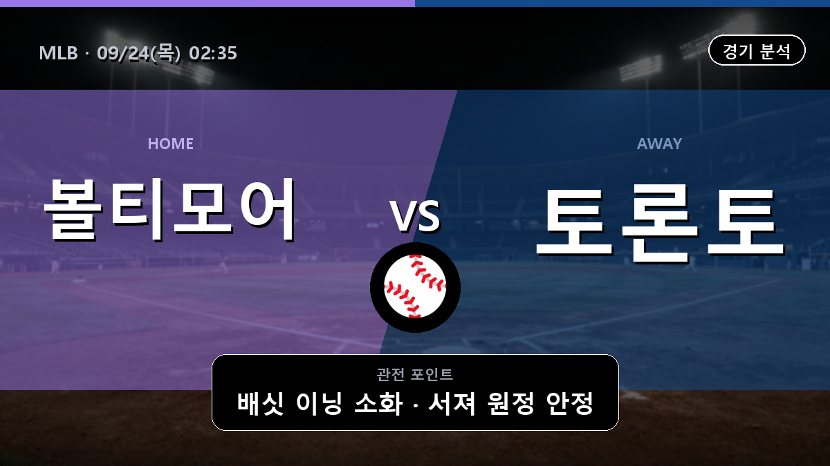 볼티모어 토론토 MLB 경기 분석과 중계 정보
