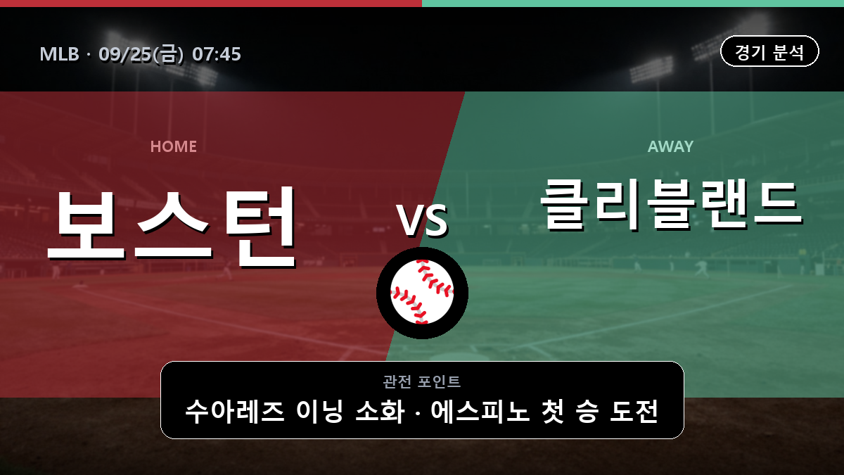 보스턴 클리블랜드 MLB 경기 분석과 중계 정보