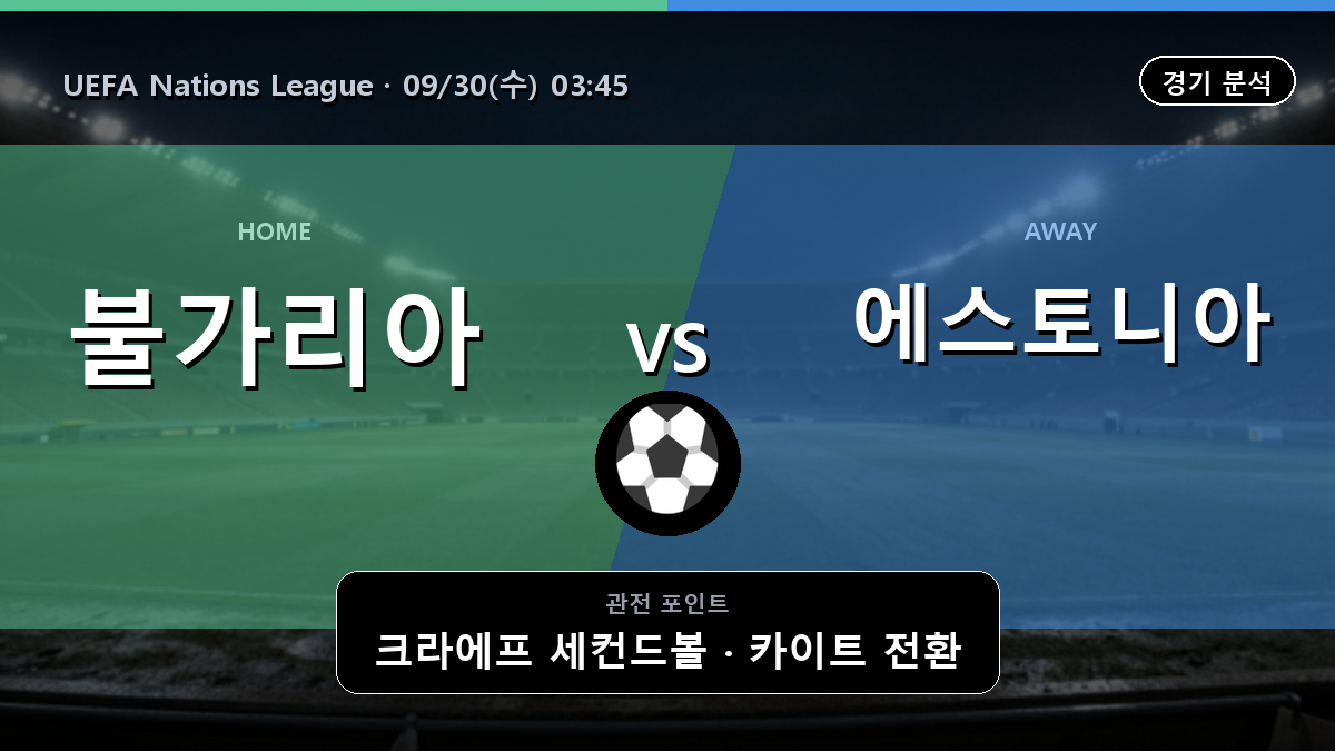 불가리아 에스토니아 UEFA Nations League 경기 분석과 중계 정보