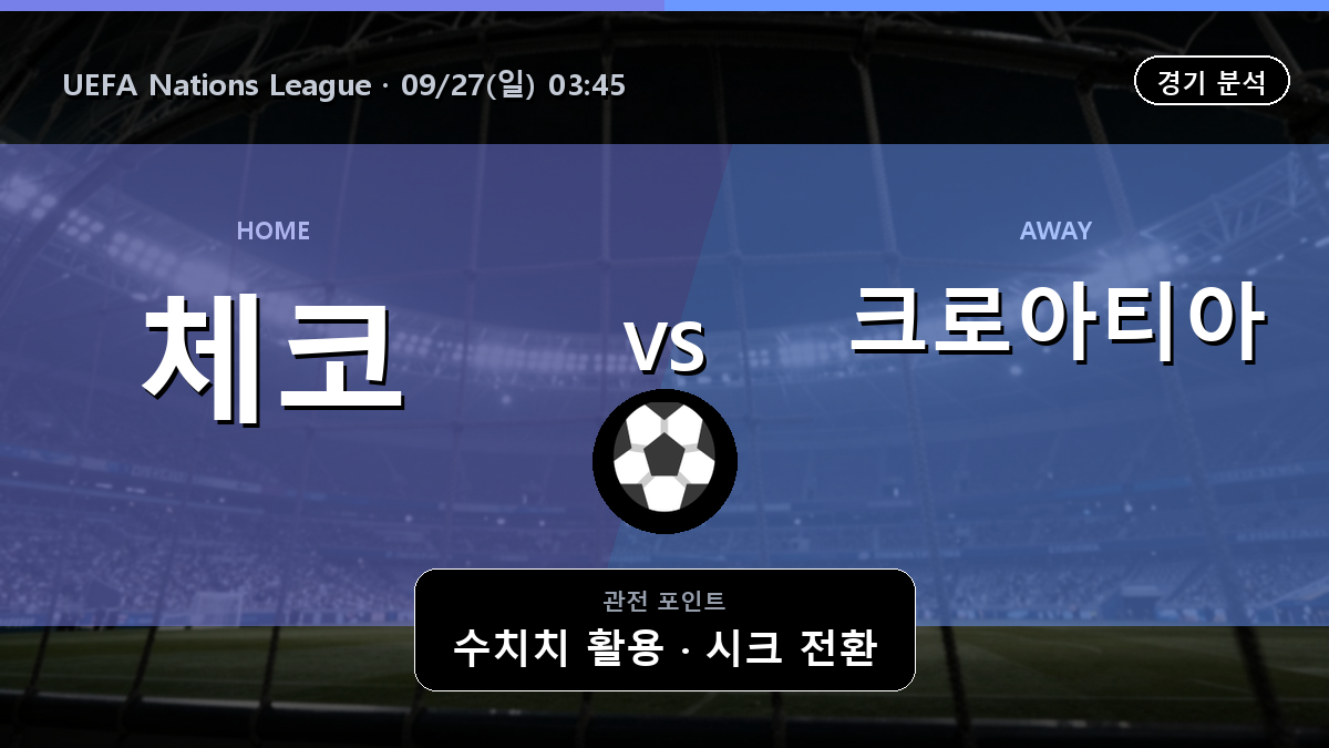 체코 크로아티아 UEFA Nations League 경기 분석과 중계 정보