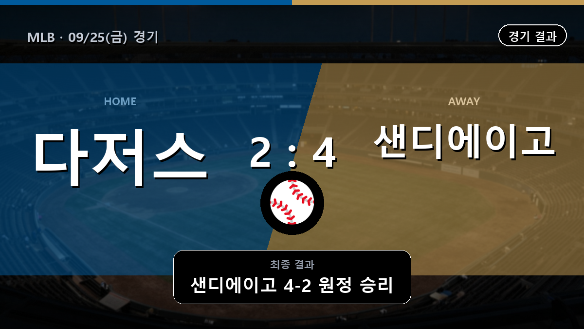 LA 다저스 샌디에이고 MLB 경기 하이라이트 결과와 중계 정보