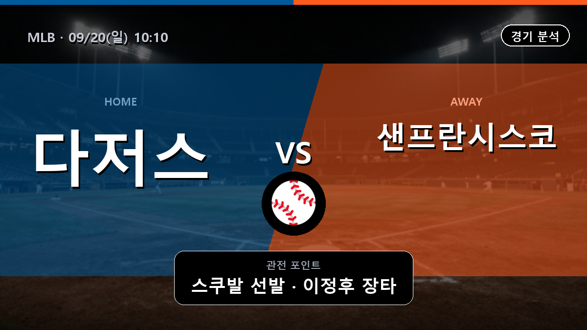 LA 다저스 샌프란시스코 MLB 경기 분석과 중계 정보