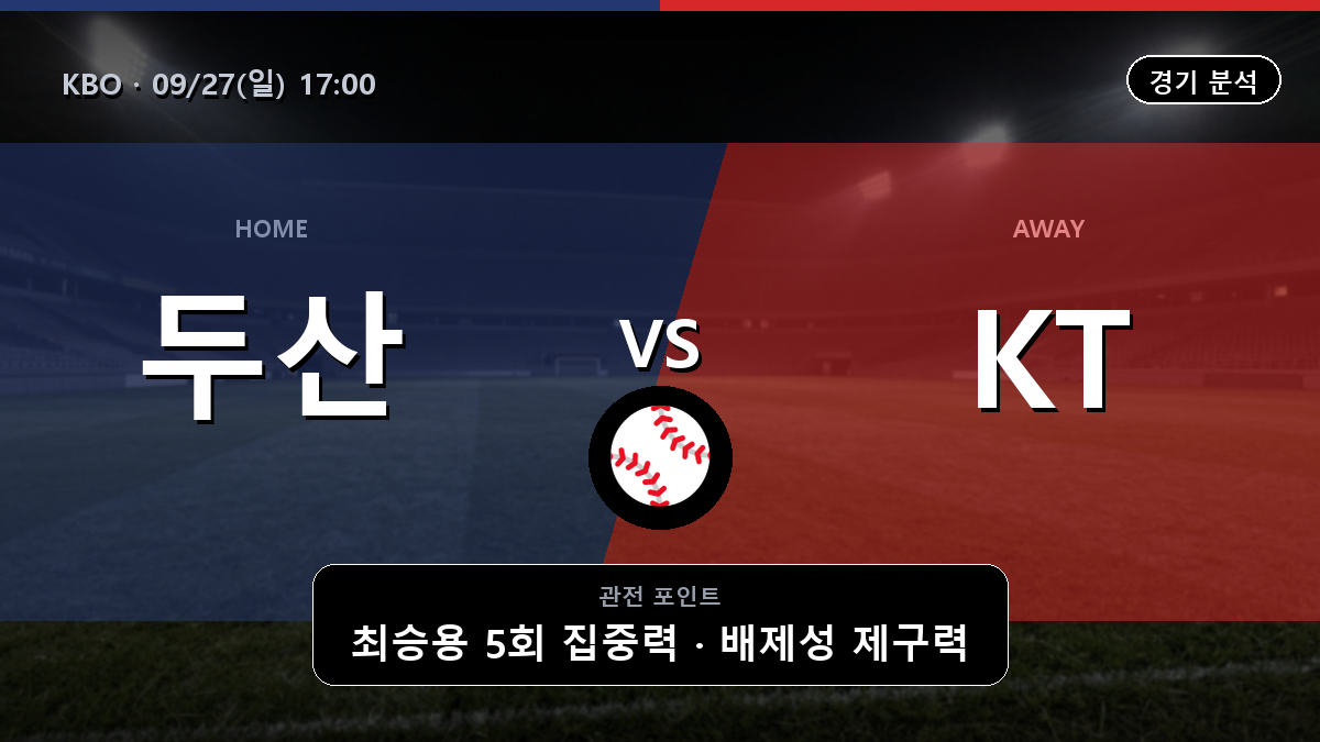 두산 KT KBO 경기 분석과 중계 정보