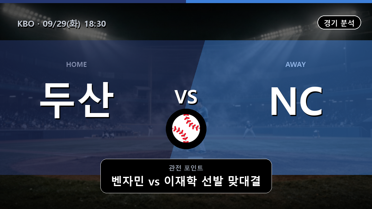 두산 NC KBO 경기 분석과 중계 정보