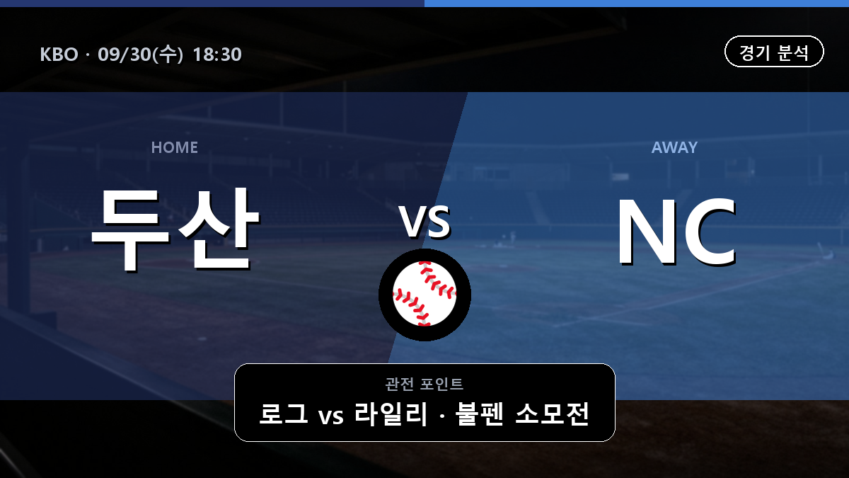 두산 NC KBO 경기 분석과 중계 정보