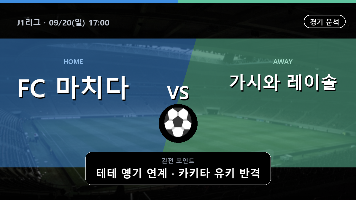 마치다 젤비아 가시와 레이솔 J1리그 경기 분석과 중계 정보