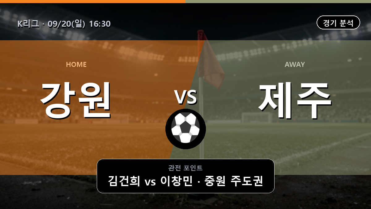 강원 제주 K리그 경기 분석과 중계 정보