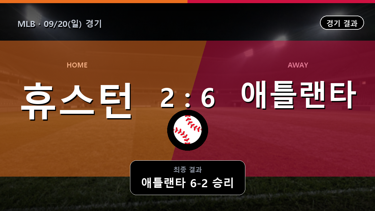 휴스턴 애틀랜타 MLB 경기 하이라이트 결과와 중계 정보