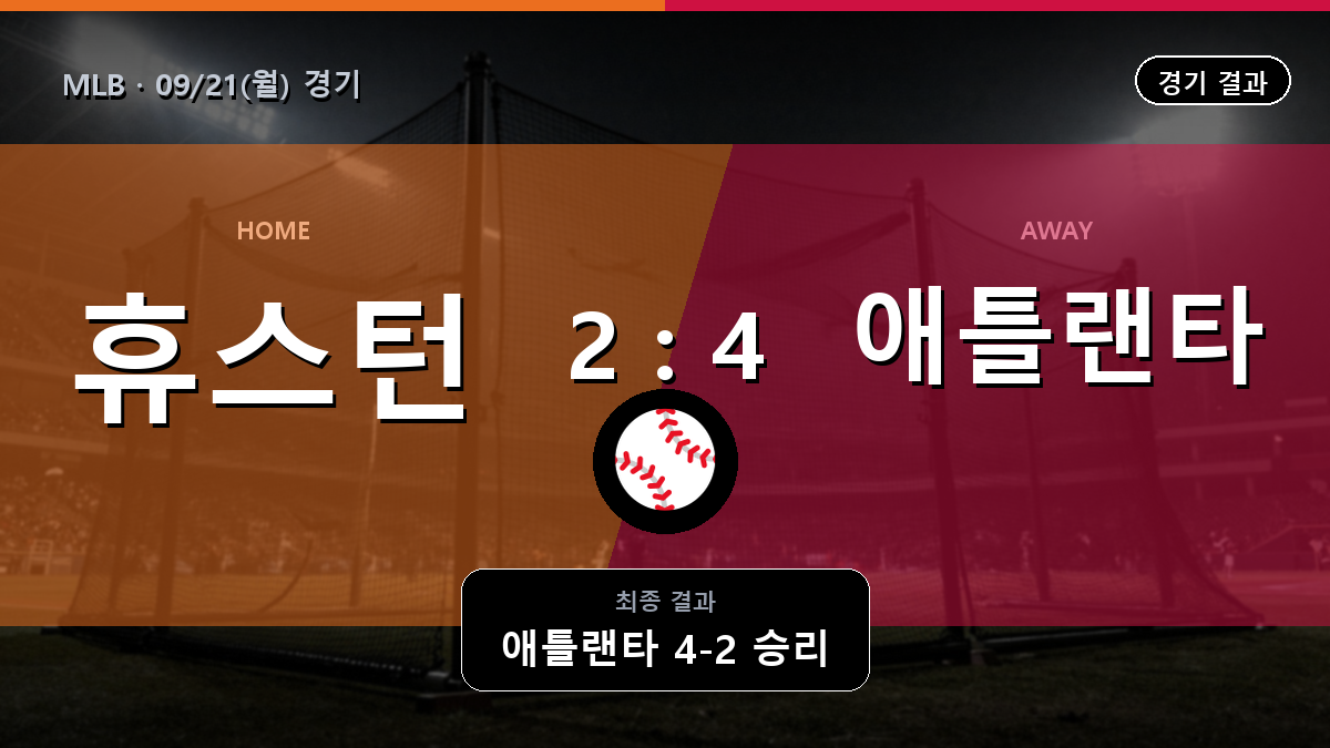 휴스턴 애틀랜타 MLB 경기 하이라이트 결과와 중계 정보