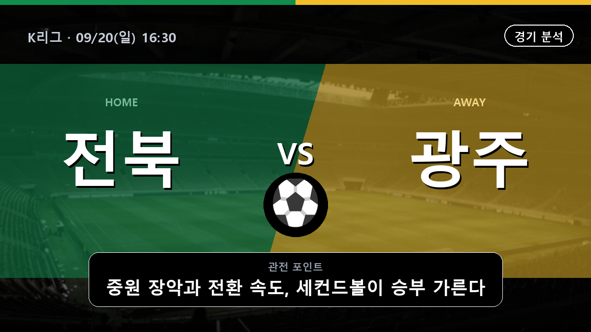 전북 현대모터스 광주 K리그 경기 분석과 중계 정보