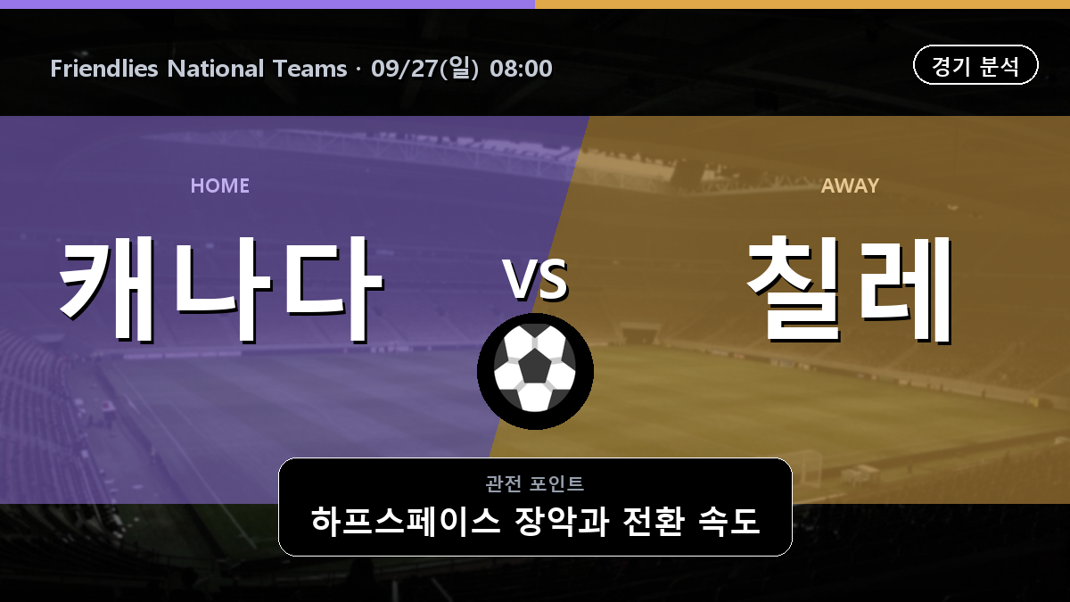 캐나다 칠레 Friendlies National Teams 경기 분석과 중계 정보