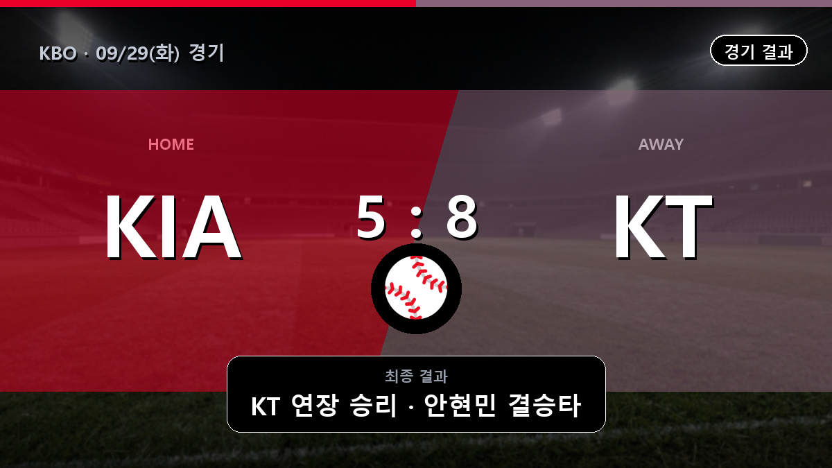 KIA KT KBO 경기 하이라이트 결과와 중계 정보