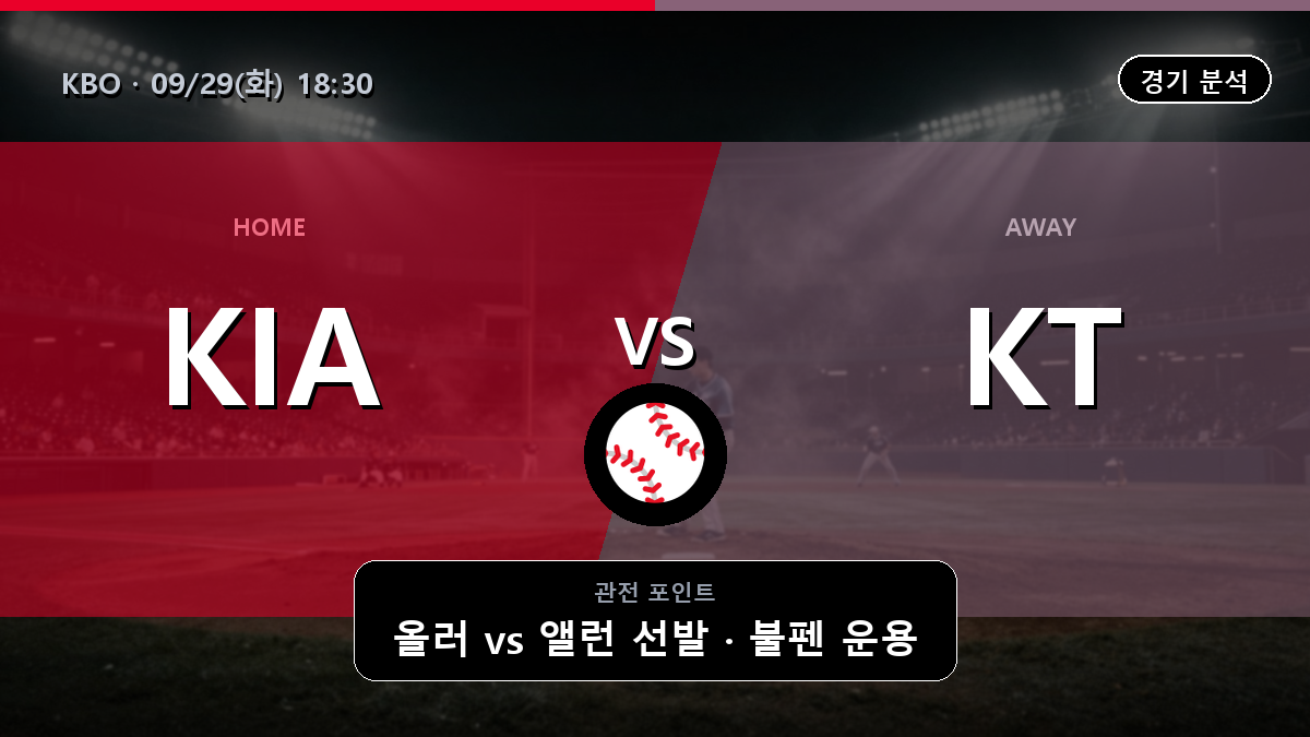 기아 KT KBO 경기 분석과 중계 정보