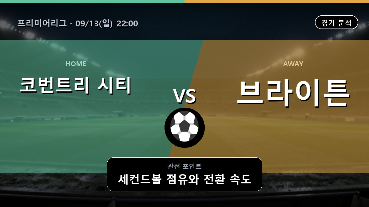 코번트리 시티 브라이튼 프리미어리그 경기 분석과 중계 정보