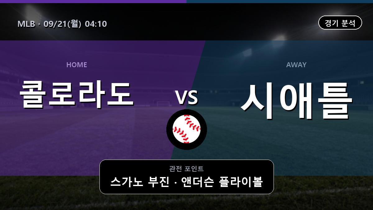 콜로라도 시애틀 MLB 경기 분석과 중계 정보