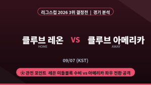클루브 레온 클루브 아메리카 리그스컵 2026 3위 결정전 경기 분析 대진 카드