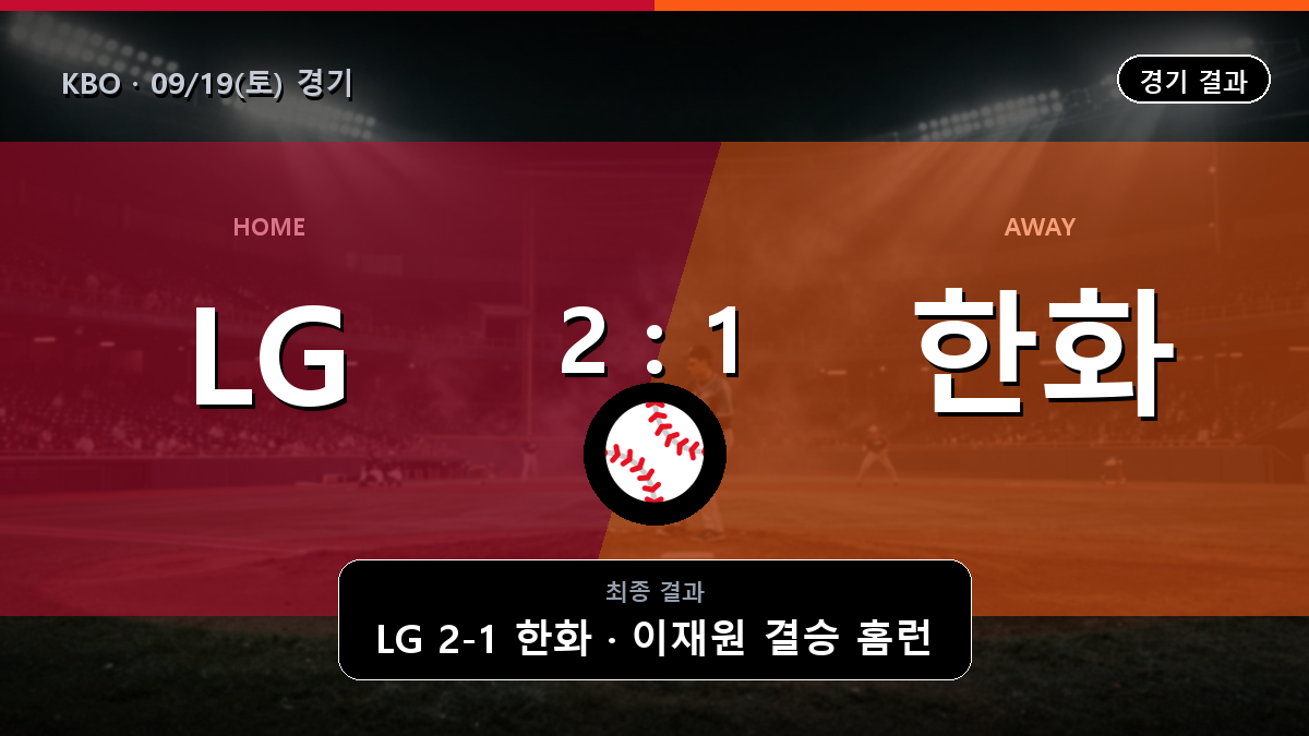 LG 한화 KBO 경기 하이라이트 결과와 중계 정보