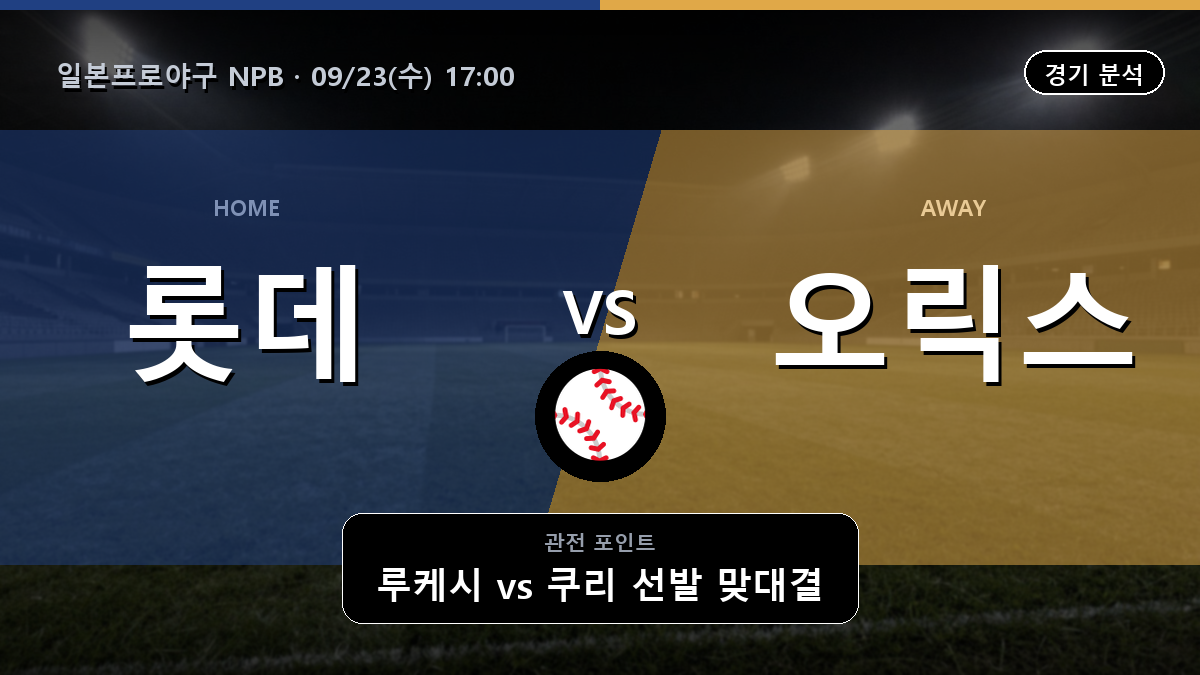 치바 롯데 오릭스 일본프로야구 NPB 경기 분석과 중계 정보