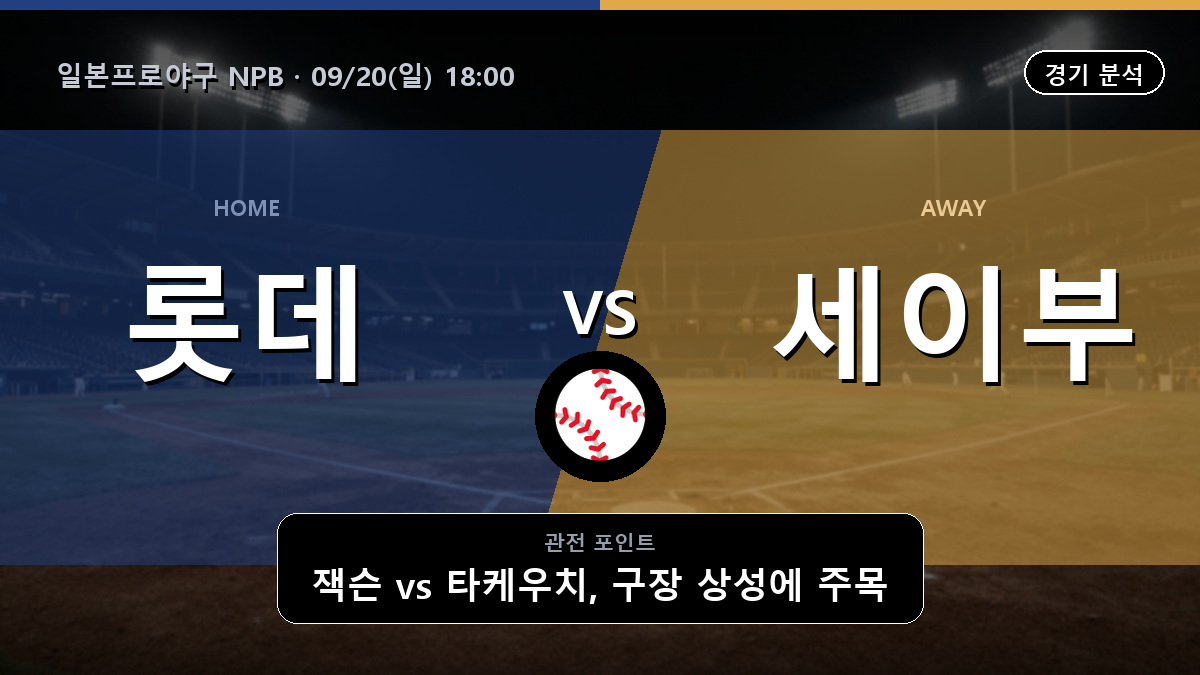 치바 롯데 세이부 일본프로야구 NPB 경기 분석과 중계 정보