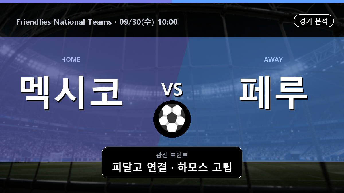 멕시코 페루 Friendlies National Teams 경기 분석과 중계 정보