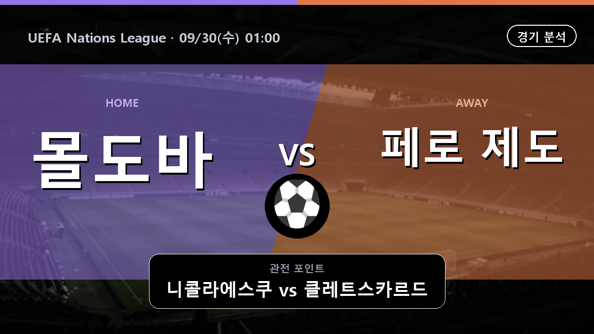 몰도바 페로 제도 UEFA Nations League 경기 분석과 중계 정보