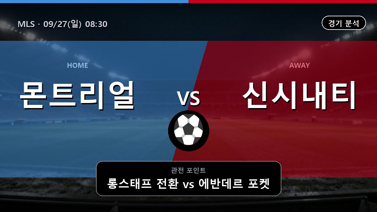 몬트리얼 신시내티 MLS 경기 분석과 중계 정보