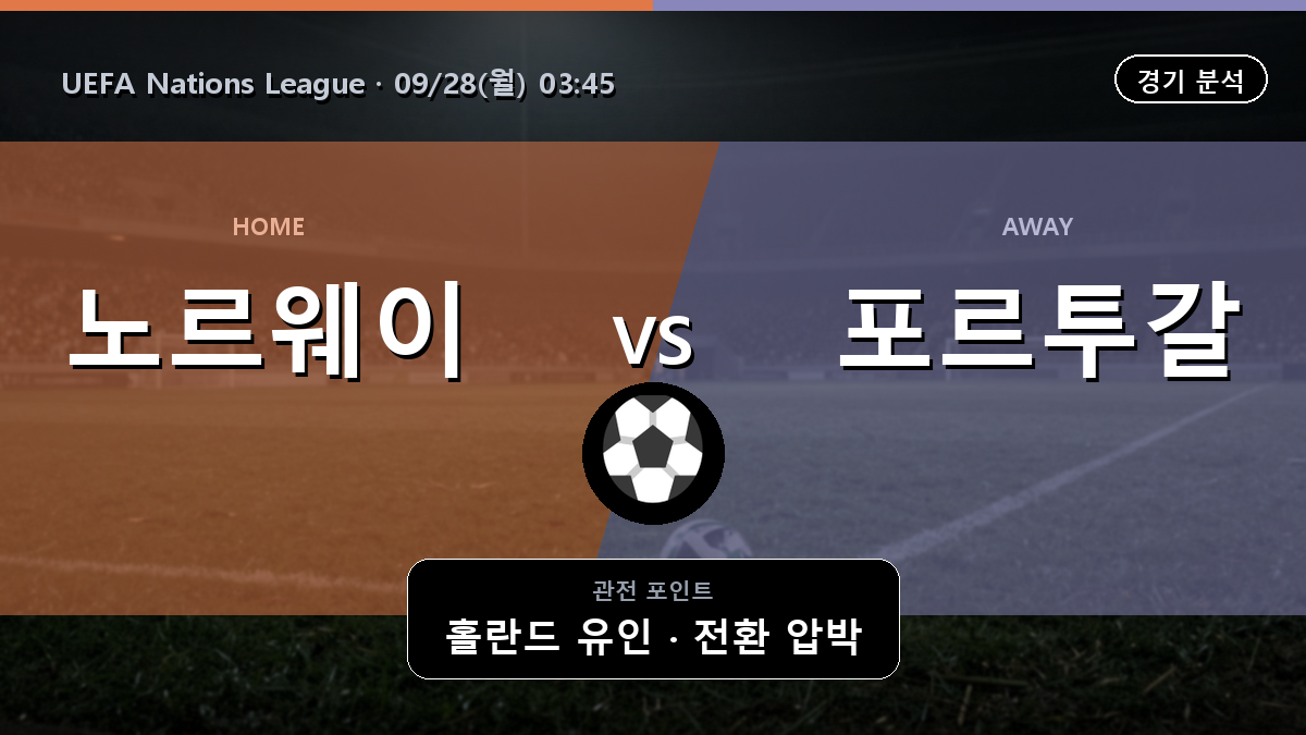 노르웨이 포르투갈 UEFA Nations League 경기 분석과 중계 정보