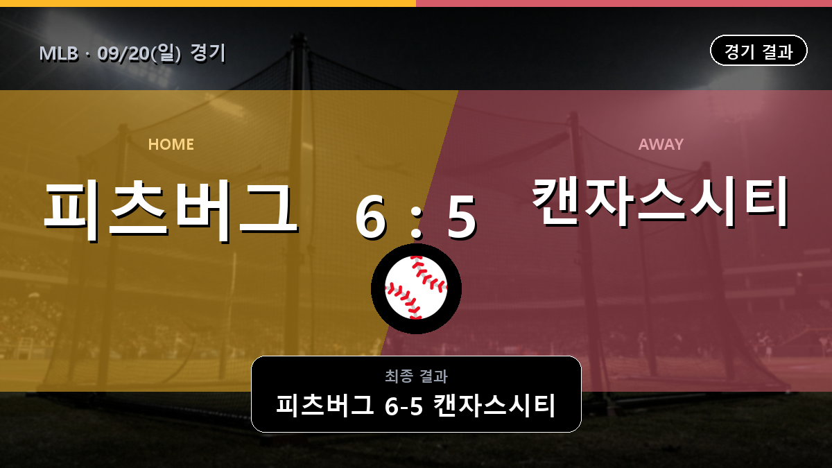 피츠버그 캔자스시티 MLB 경기 하이라이트 결과와 중계 정보