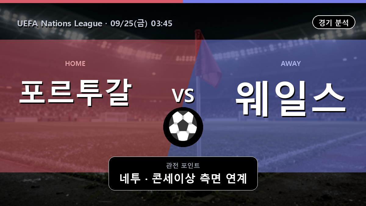 포르투갈 웨일스 UEFA Nations League 경기 분석과 중계 정보