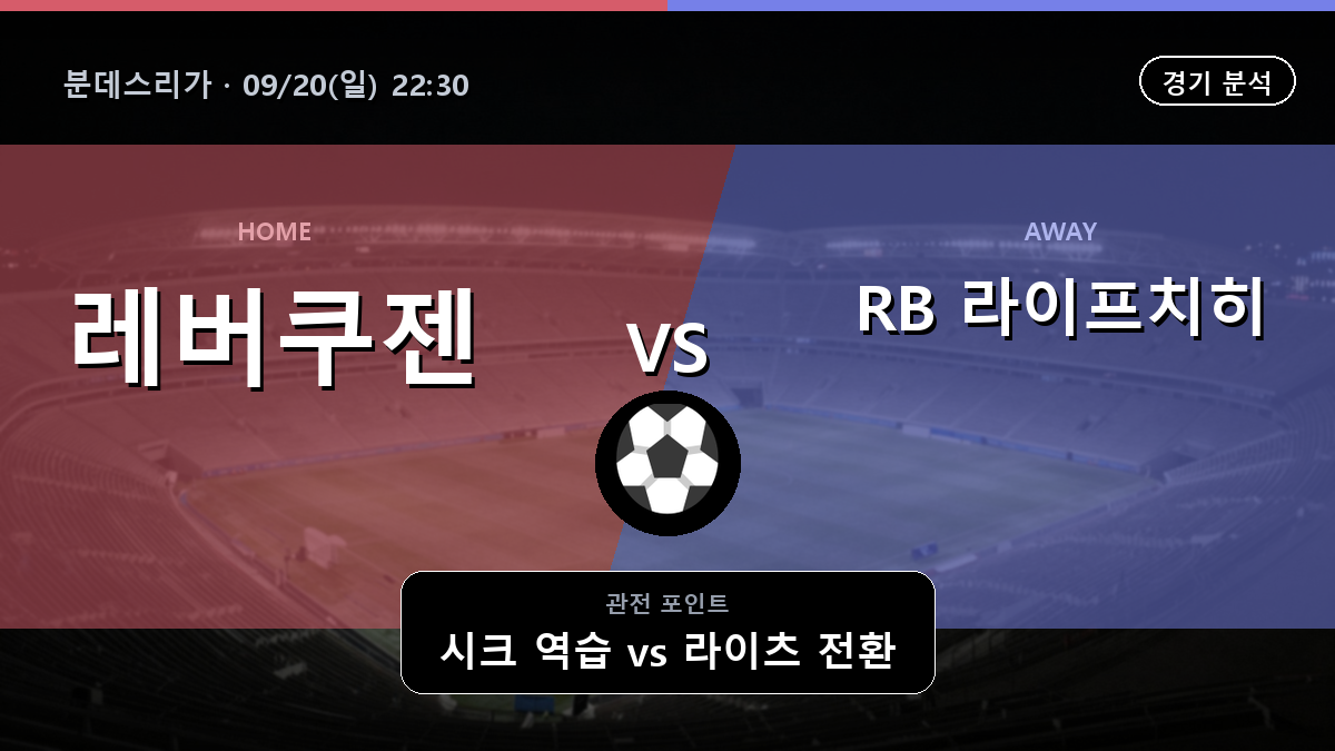 레버쿠젠 RB 라이프치히 분데스리가 경기 분석과 중계 정보
