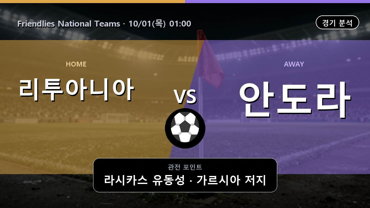 리투아니아 안도라 Friendlies National Teams 경기 분석과 중계 정보