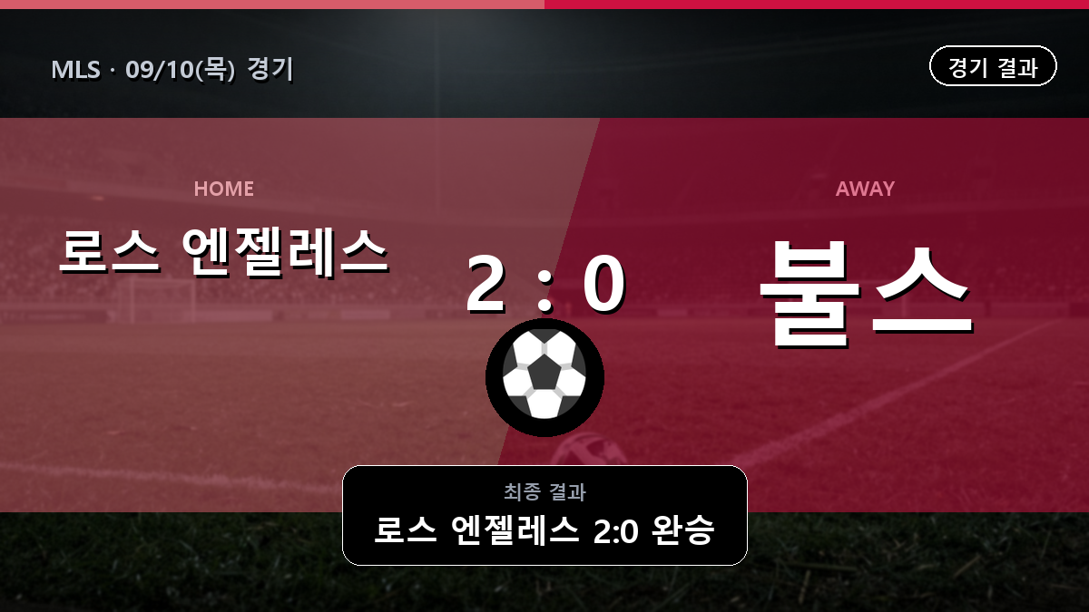 로스 엔젤레스 뉴욕 레드불스 MLS 경기 하이라이트 결과와 중계 정보