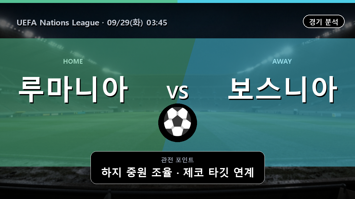 루마니아 보스니아 헤르체고비나 UEFA Nations League 경기 분석과 중계 정보