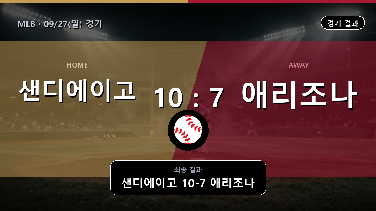샌디에이고 애리조나 MLB 경기 하이라이트 결과와 중계 정보