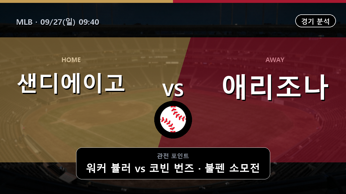 샌디에이고 애리조나 MLB 경기 분석과 중계 정보
