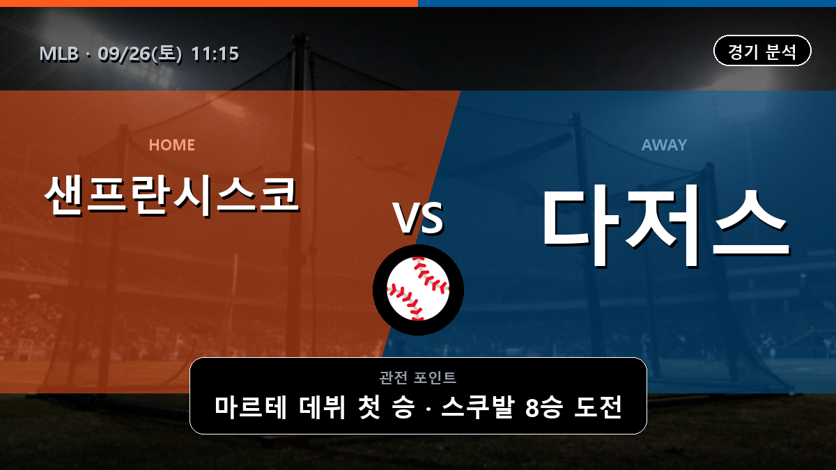 샌프란시스코 LA 다저스 MLB 경기 분석과 중계 정보