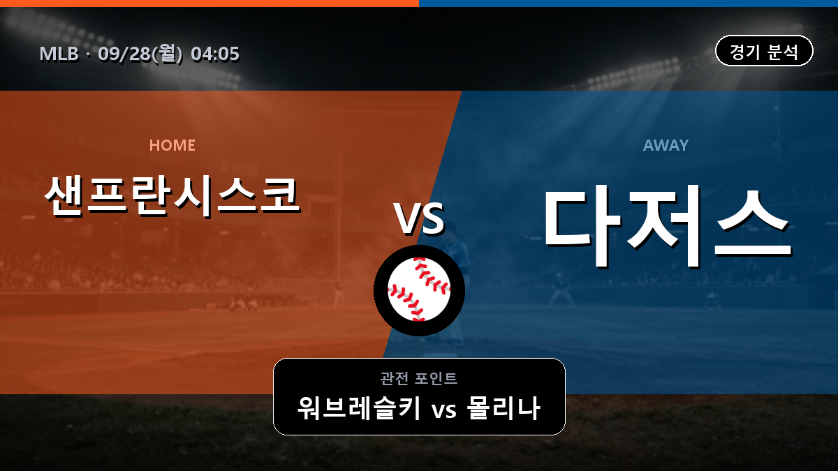 샌프란시스코 LA 다저스 MLB 경기 분석과 중계 정보