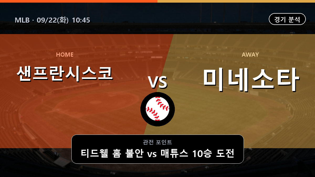 샌프란시스코 미네소타 MLB 경기 분석과 중계 정보