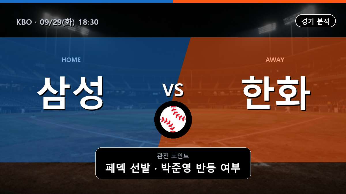 삼성 한화 KBO 경기 분석과 중계 정보
