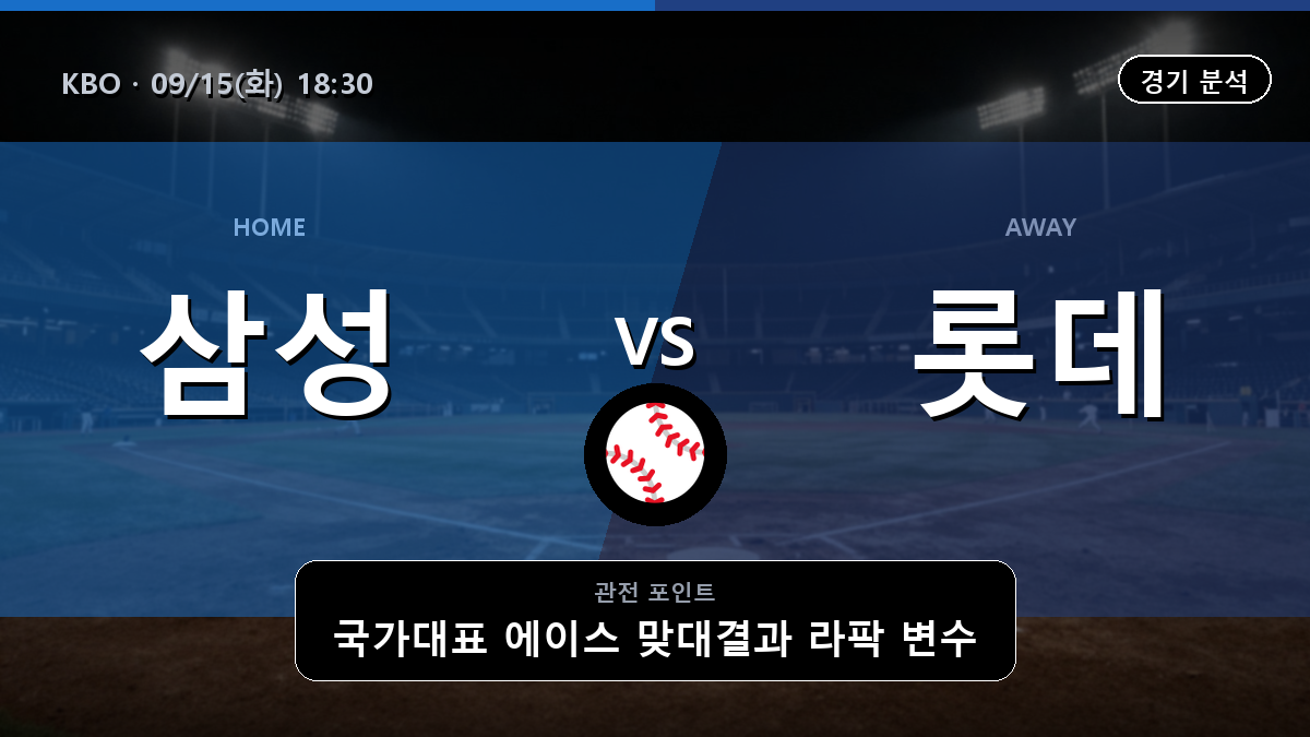 삼성 롯데 KBO 경기 분석과 중계 정보
