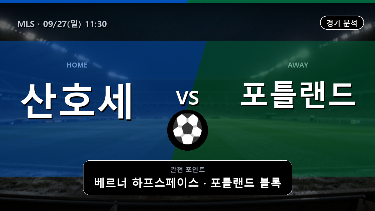 산호세 어스퀘이크스 포틀랜드 팀버스 MLS 경기 분석과 중계 정보