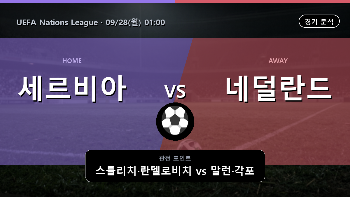 세르비아 네덜란드 UEFA Nations League 경기 분석과 중계 정보