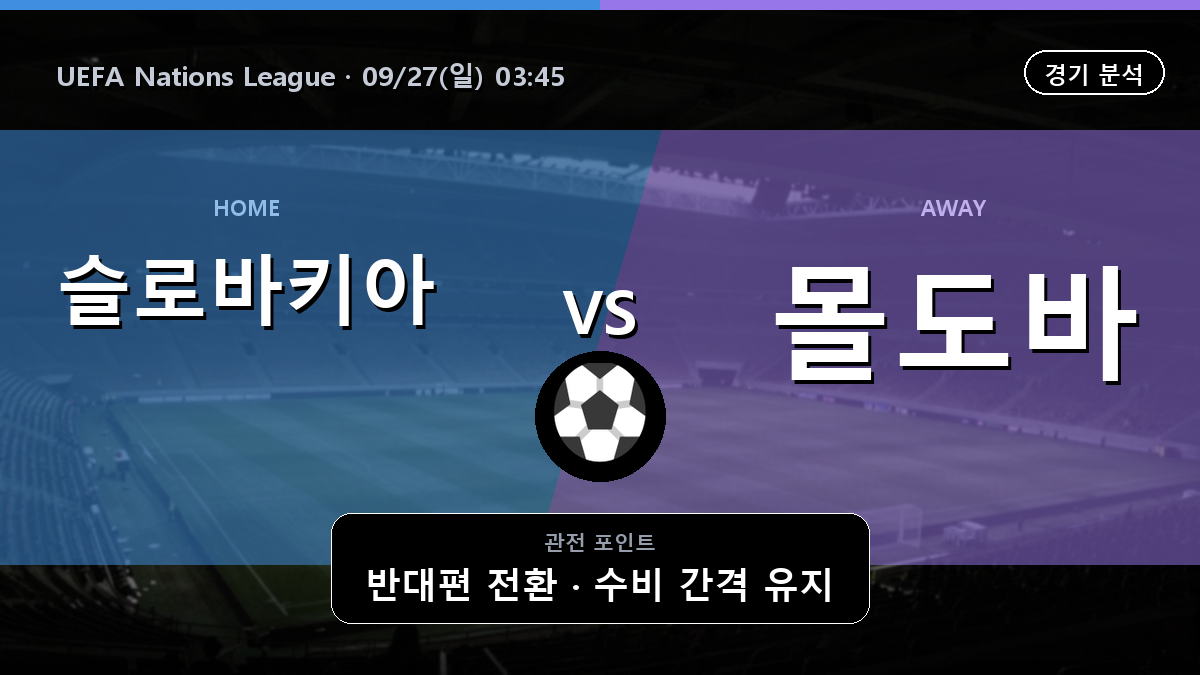 슬로바키아 몰도바 UEFA Nations League 경기 분석과 중계 정보