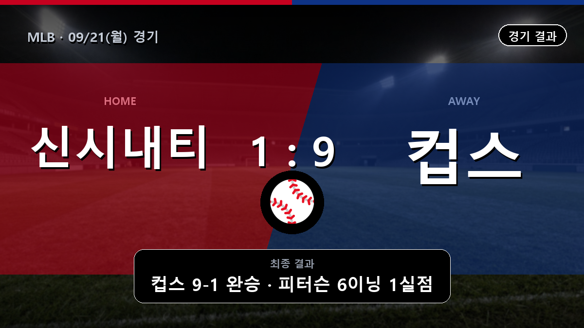 신시내티 시카고 컵스 MLB 경기 하이라이트 결과와 중계 정보